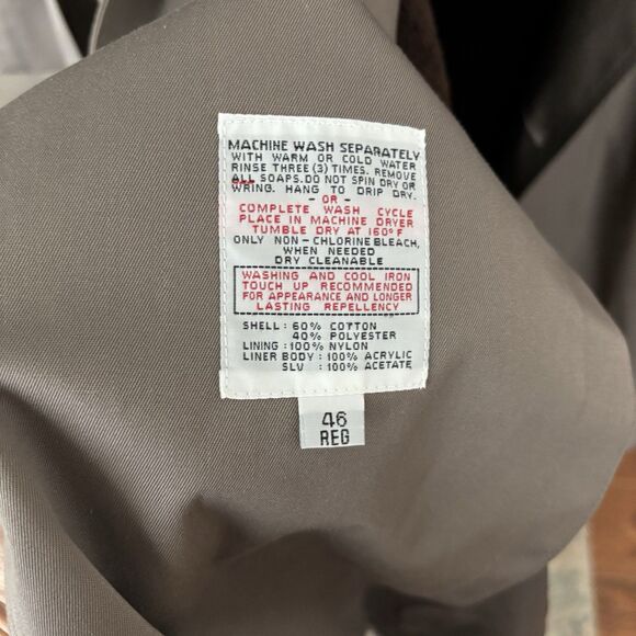 Harbor Light Trench Coat XL Men 46R Tan Brown Zip Out Lining Classic Tradition - Picture 8 of 11